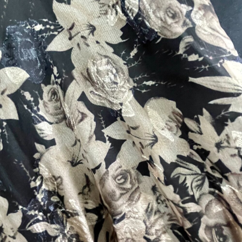Dizzy Lizzy Black Tan Floral Tiered Ruffle Mini Dress Size S NWOT - Picture 9 of 14